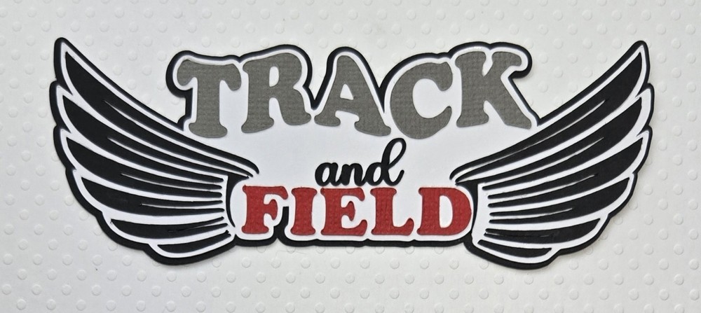 Track & Field Title. Scrapbook, Card Making Paper Piecing