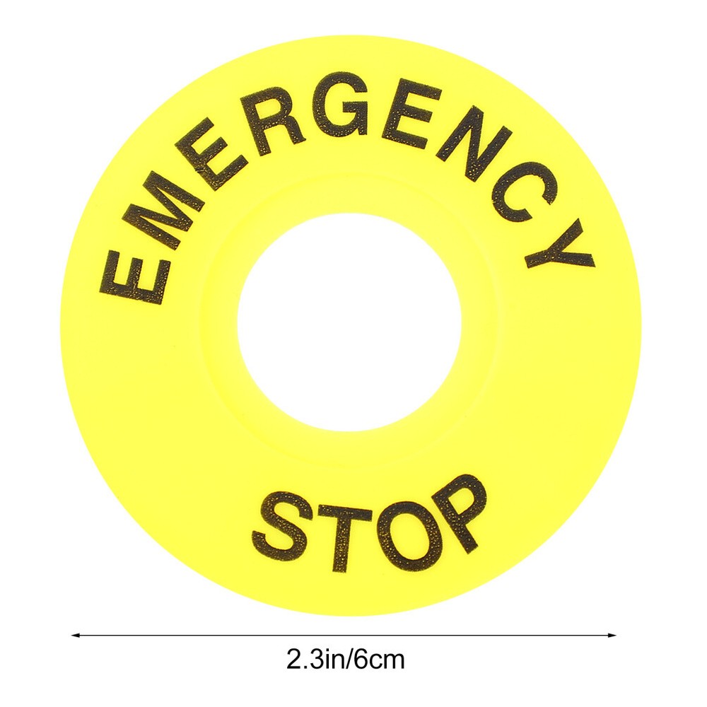 10PCS Emergency Stop Rings Emergency Sign Labels Button Push Switch Accessories