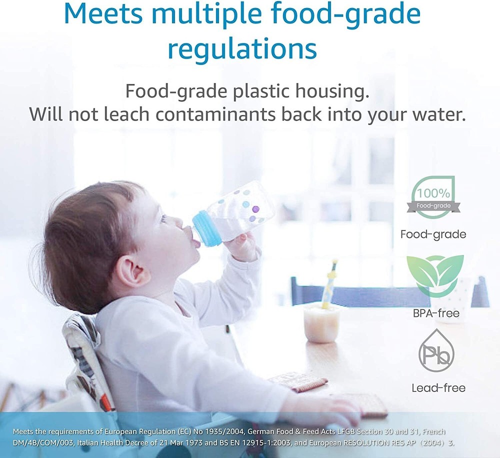 AQUA CREST 3US-AF01 Under Sink Water Filter, NSF 42 Certified Replacement, (3)