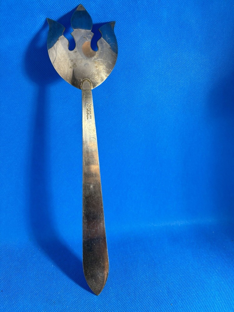 Serving Fork Vtg Silver Plate By Laben 12"