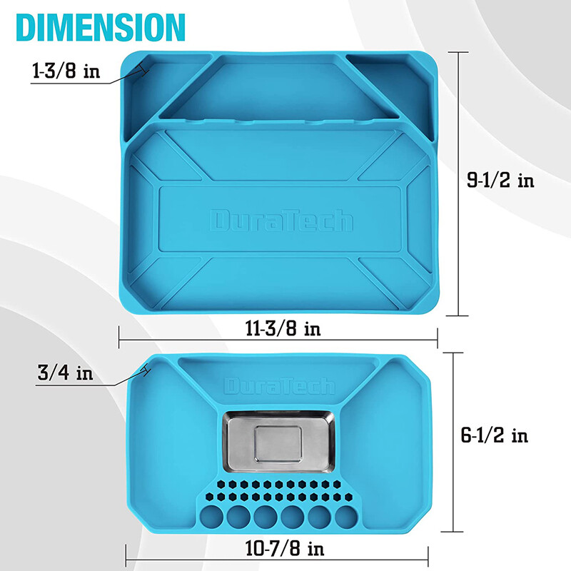 DURATECH 2PIECE Silicone Tool Tray Non-Slip Flexible Tool Organizer Tool Storage