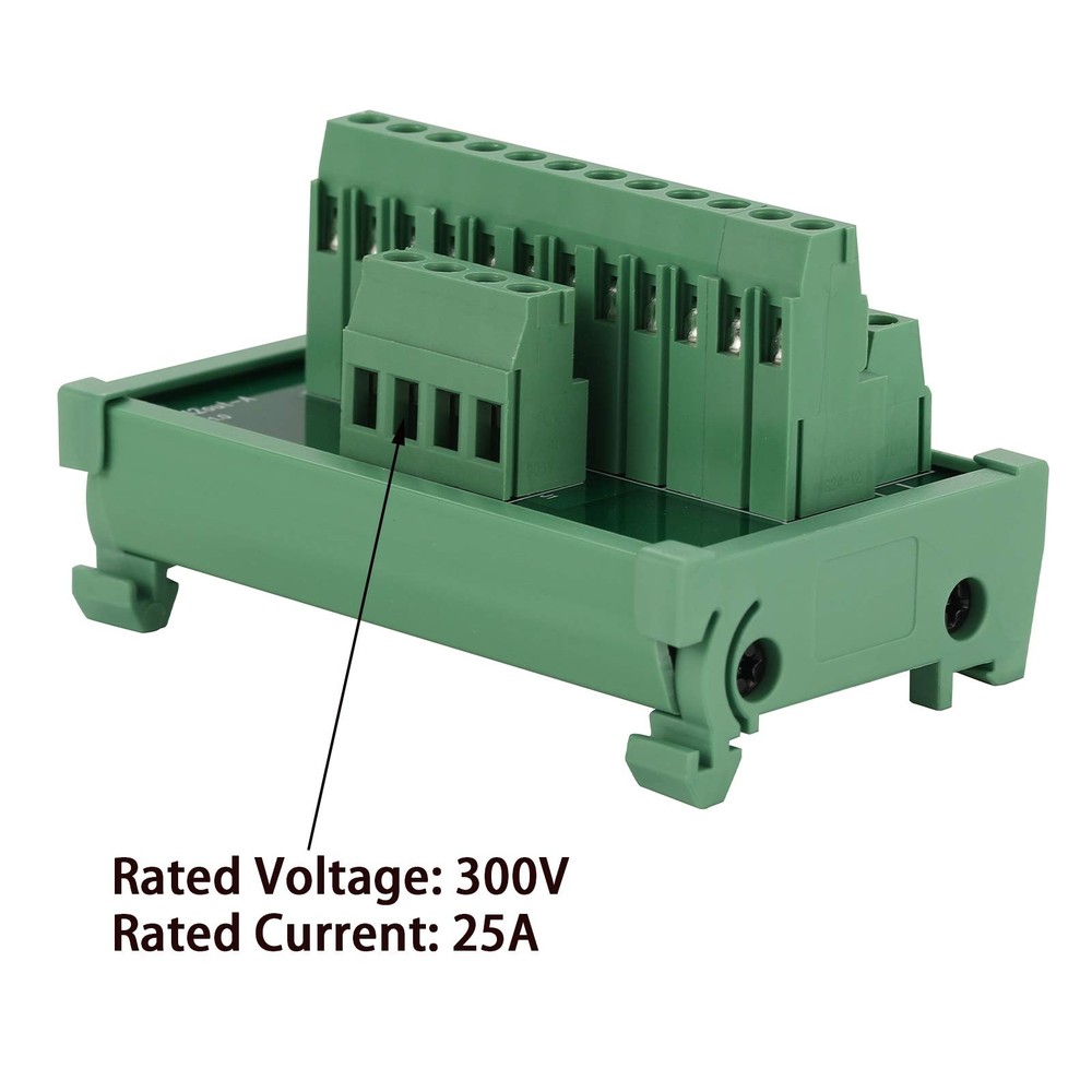 2in12 Out Terminal Blocks Module 25A DIN Rail Panel Power Distribution