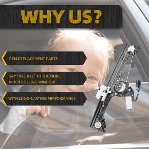 Front Left Window Regulator Assembly w/Motor Compatible with Fiat Driver Side