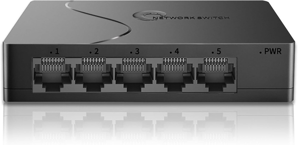 5 Port Easy Smart Managed Ethernet Switch Gigabit Switch, Network Hub, Black