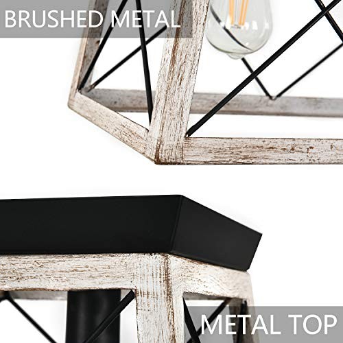 Farmhouse Rectangular Chandelier Rustic, 5-Lights Kitchen Island White5Light