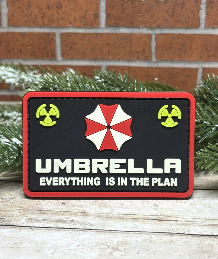 Zombie PVC Patch - Tactical Morale Patch - Zombie Umbrella Biohazard Gun Patch