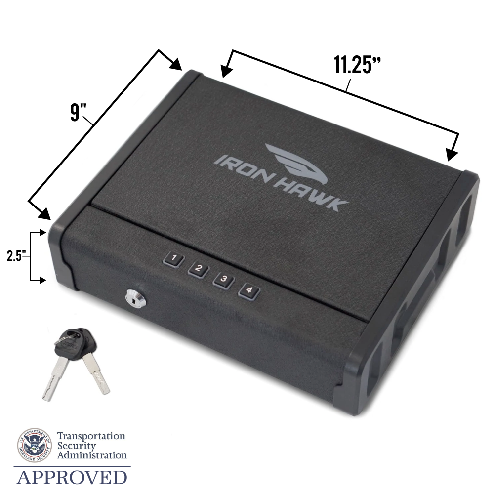 Gun Safe Lock Box Firearm Security Home Office Car 2 Way Quick Access