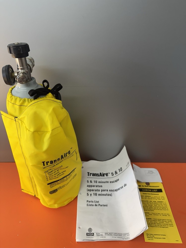 MSA TransAire Cylinder & Valve Assembly 10008299