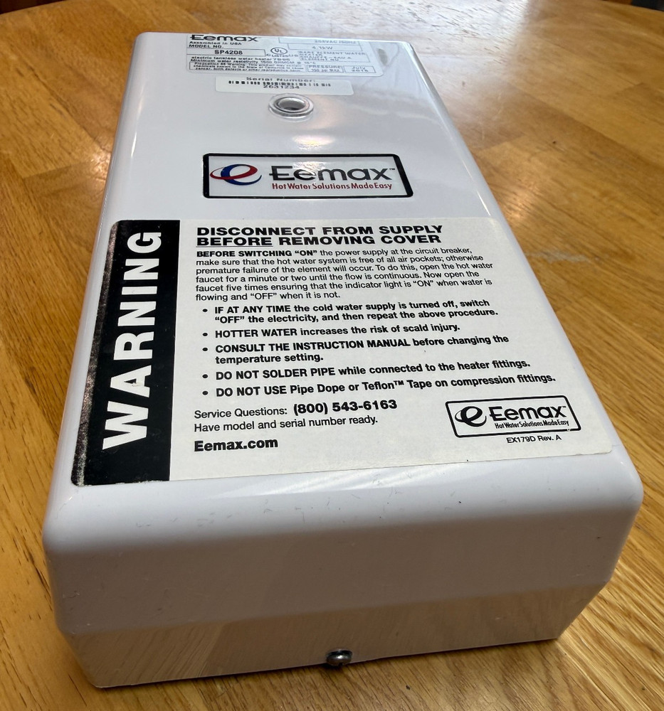 Eemax SP4208 Single Point Instantaneous Tankless Water Heater 208VAC 4.1kW