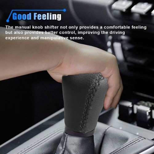 5 Speed Shifter Knobs, Manual Transmission Shift Knob, Handle Leather Black