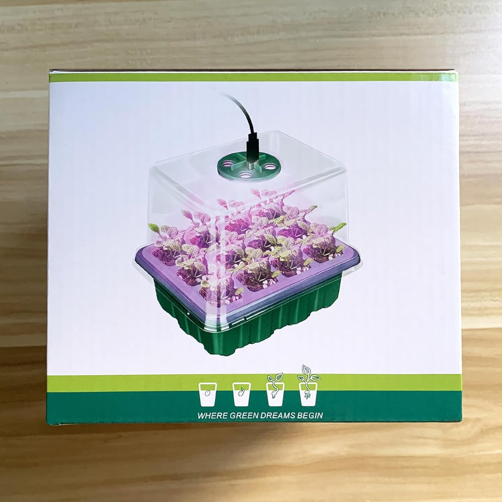 Seed Starter Tray with Plant Light, 2 Pack Grow Lights for Seed Starting Kit wit