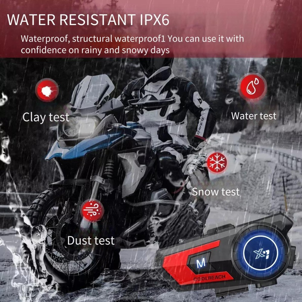 Motorcycle Headset Bluetooth Intercom soft Microphone X7 Red