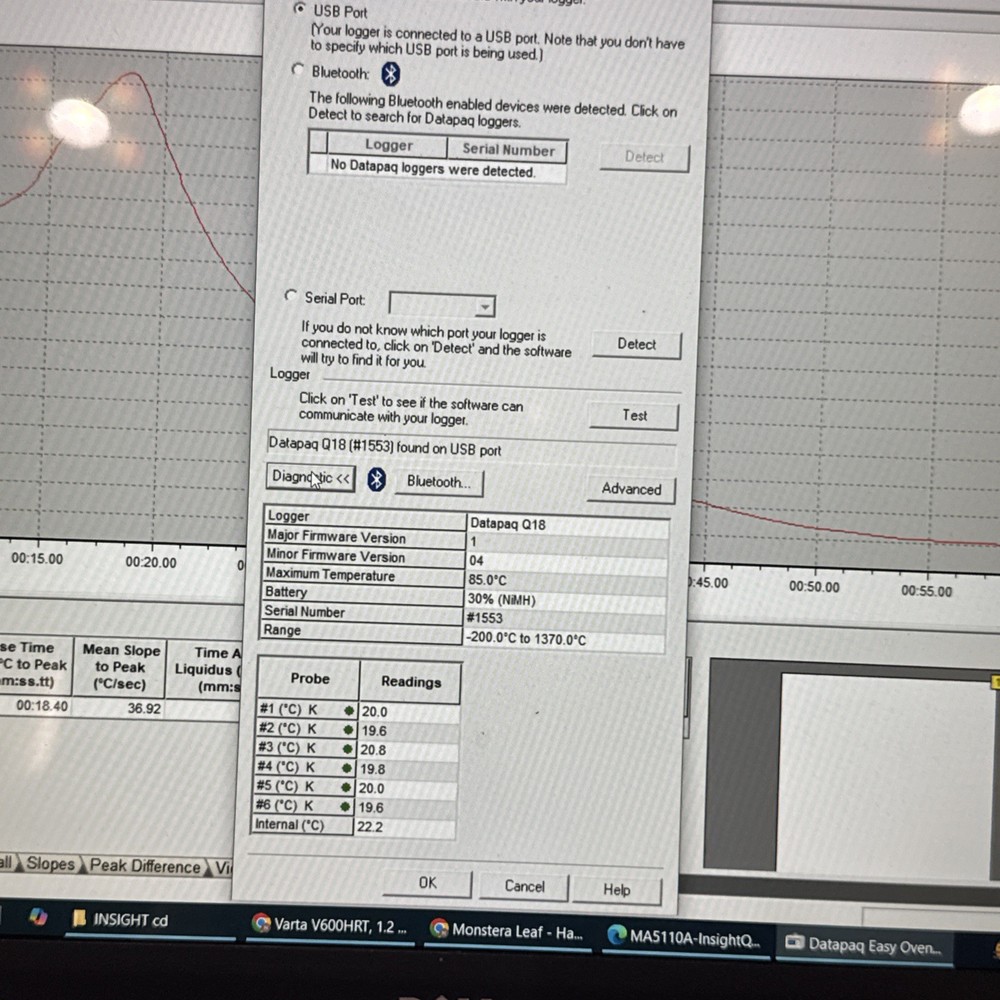 DATAPAQ Q18 (DQ1860) Reflow Profile Tracker System Everything Tested working
