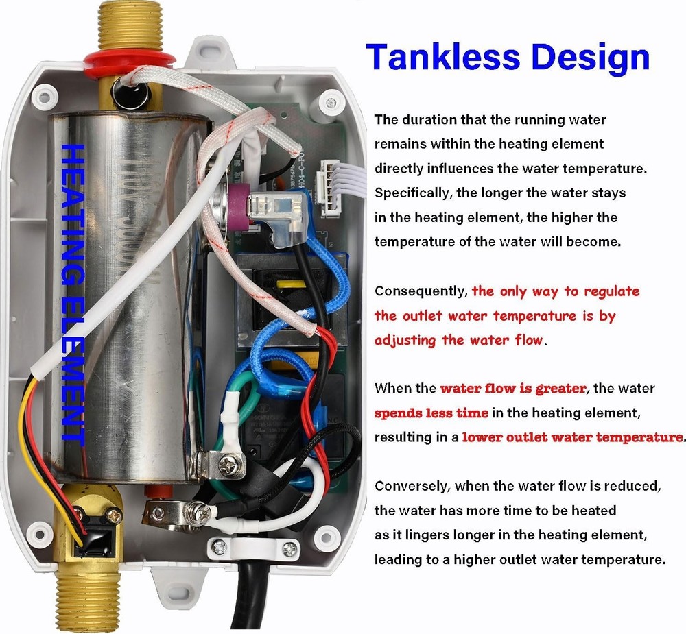 Calentador De Agua Para Ducha Electrico 110V Caliente Regadera 3 Temperatura New