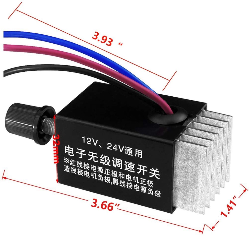 DC Motor Speed Controller Universal DC 12V 24V 10A Electronic Stepless Speed ...