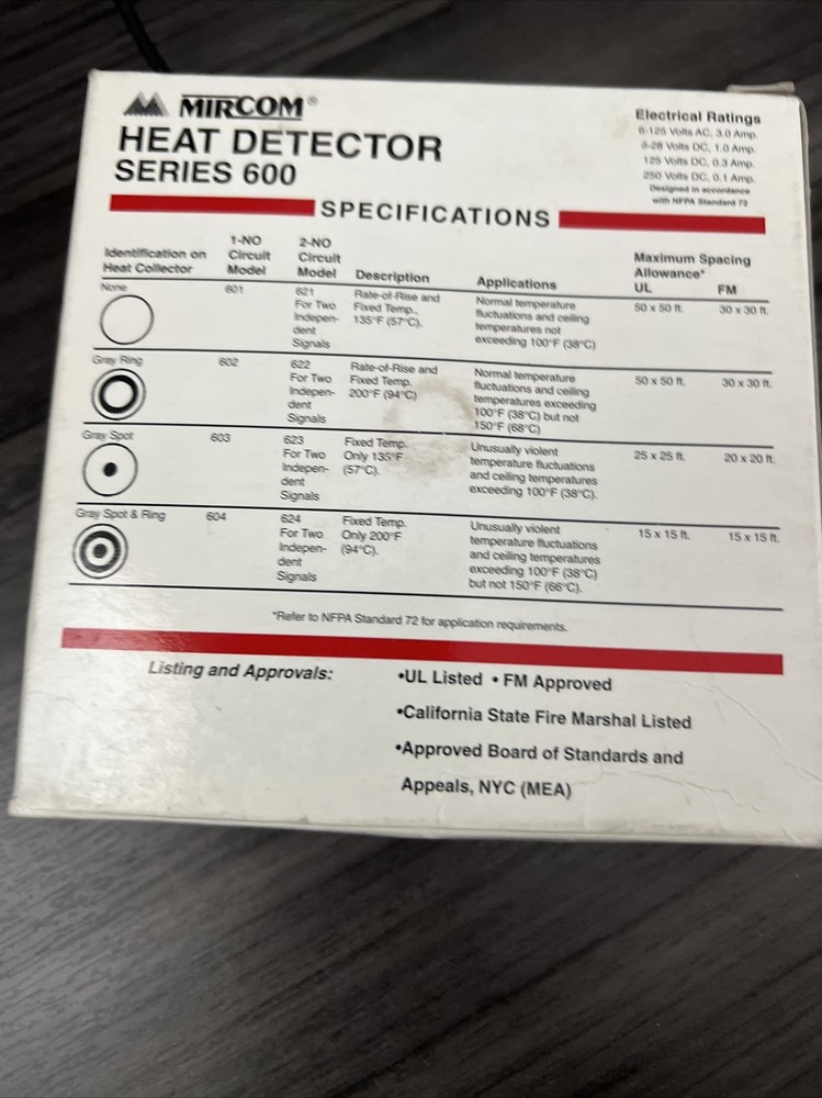 Mircom MIR-604 Heat Detector New