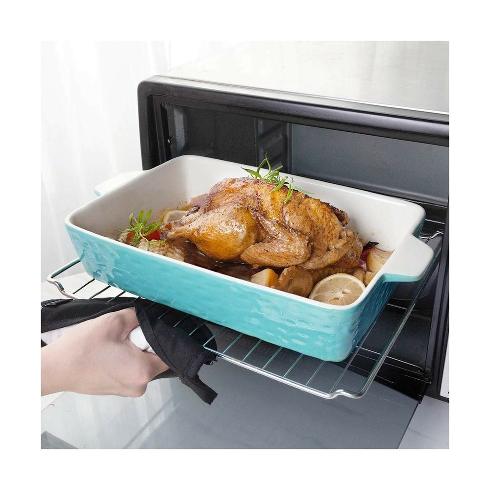 Bakeware Set, Krokori Rectangular Baking Pan Ceramic Glaze Baking Dish for Co...