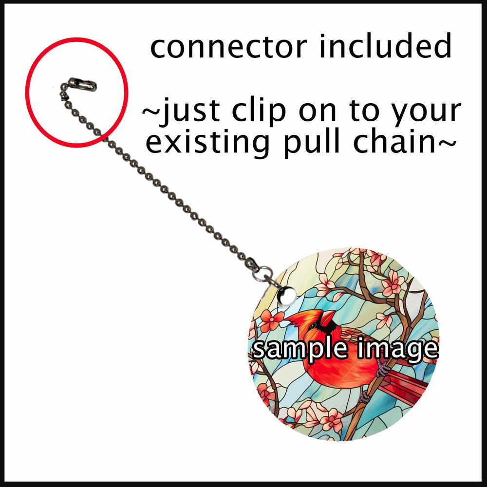 Set 2 Howling Wolf Ceiling Fan Lighting Pull Chain Extension Chain 4" + 2" Charm
