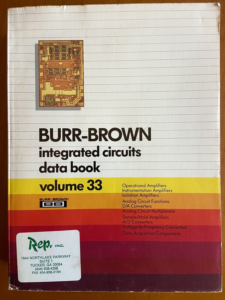 Burr-Brown Integrated Circuits Data Book Volume 33 ~ 1989 Electronics Chips IC's