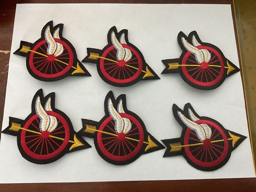 Wings and wheels full color patch set 6 pieces all new full size Right  arrow