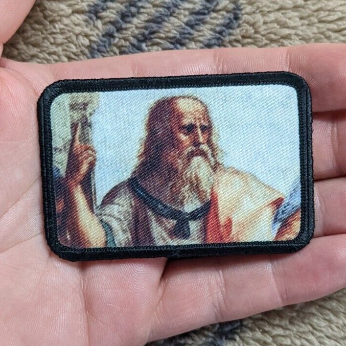 Plato philosopher the republic 2"x3" hook & loop tactical patch Funny edc