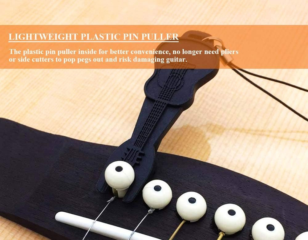 24pcs Guitar Bridge Pins with Bridge Pin Puller Remover