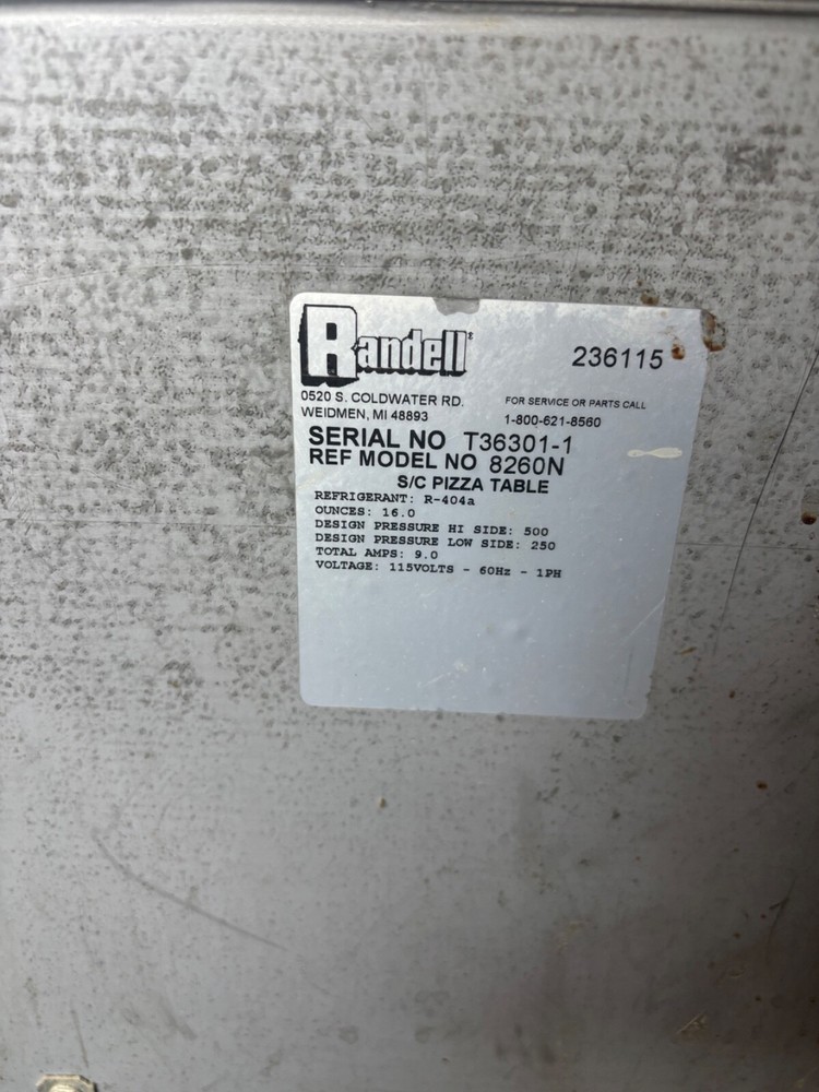 used Randell Pizza Prep Table