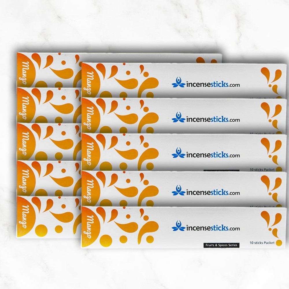 Mango Incense 8" inch 10 Sticks Pack: 10 Packs