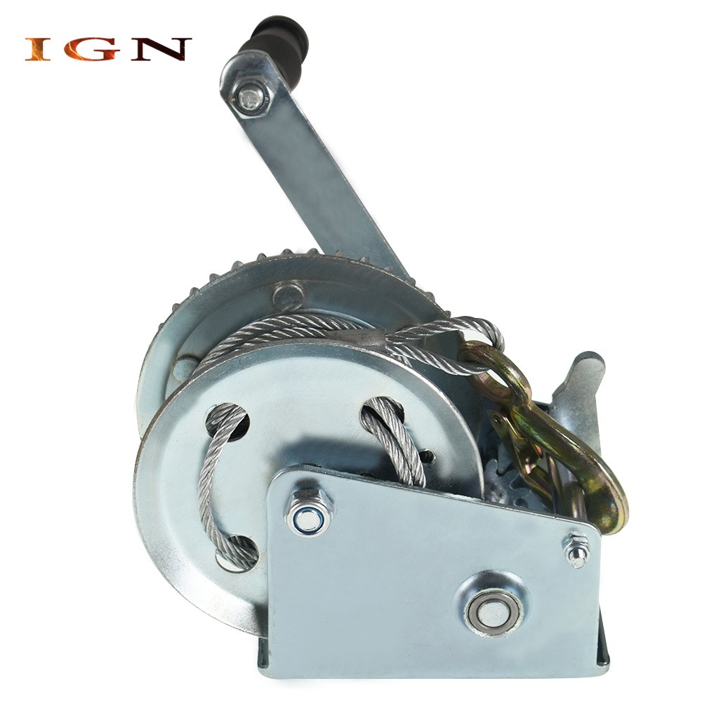Adjustable Two-Way Hand Winch Boat Winch With 10m (32ft) Cable 1500lbs