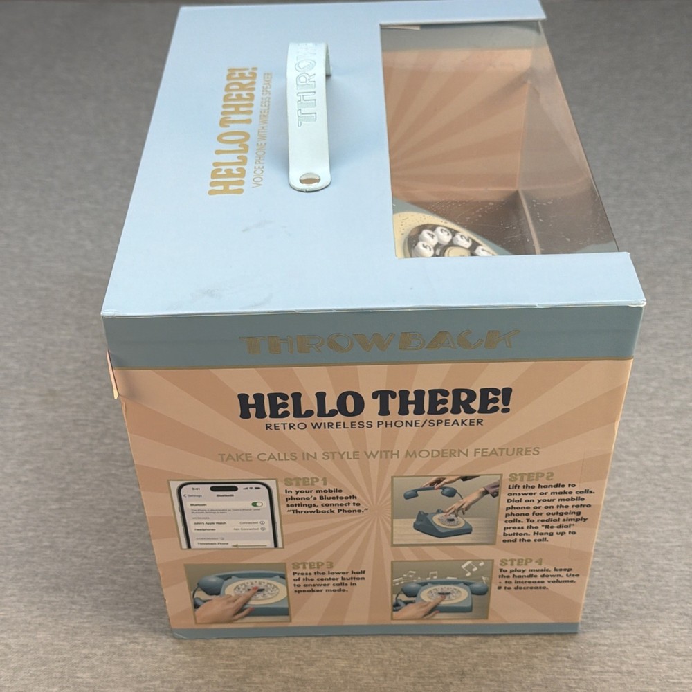 Hello There! Retro Wireless throw back Blue RARE Phone/ Speaker Bluetooth - NEW