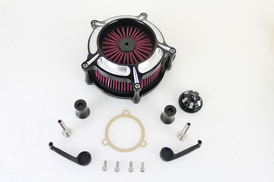 Exposed Filter Air Cleaner Kit Black for Harley-Davidson