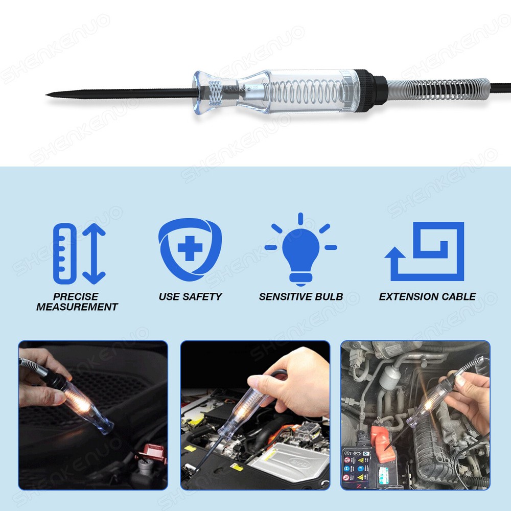 Car Voltage Circuit Tester For 6V/12V DC System Probe Continuity Test Light