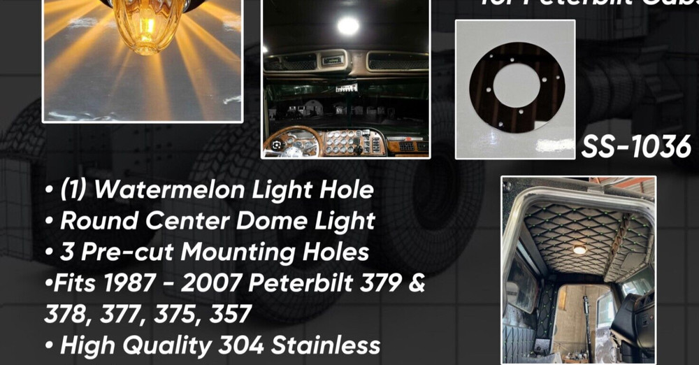 Peterbilt FLAT top Center Dome Interior Bracket Only)