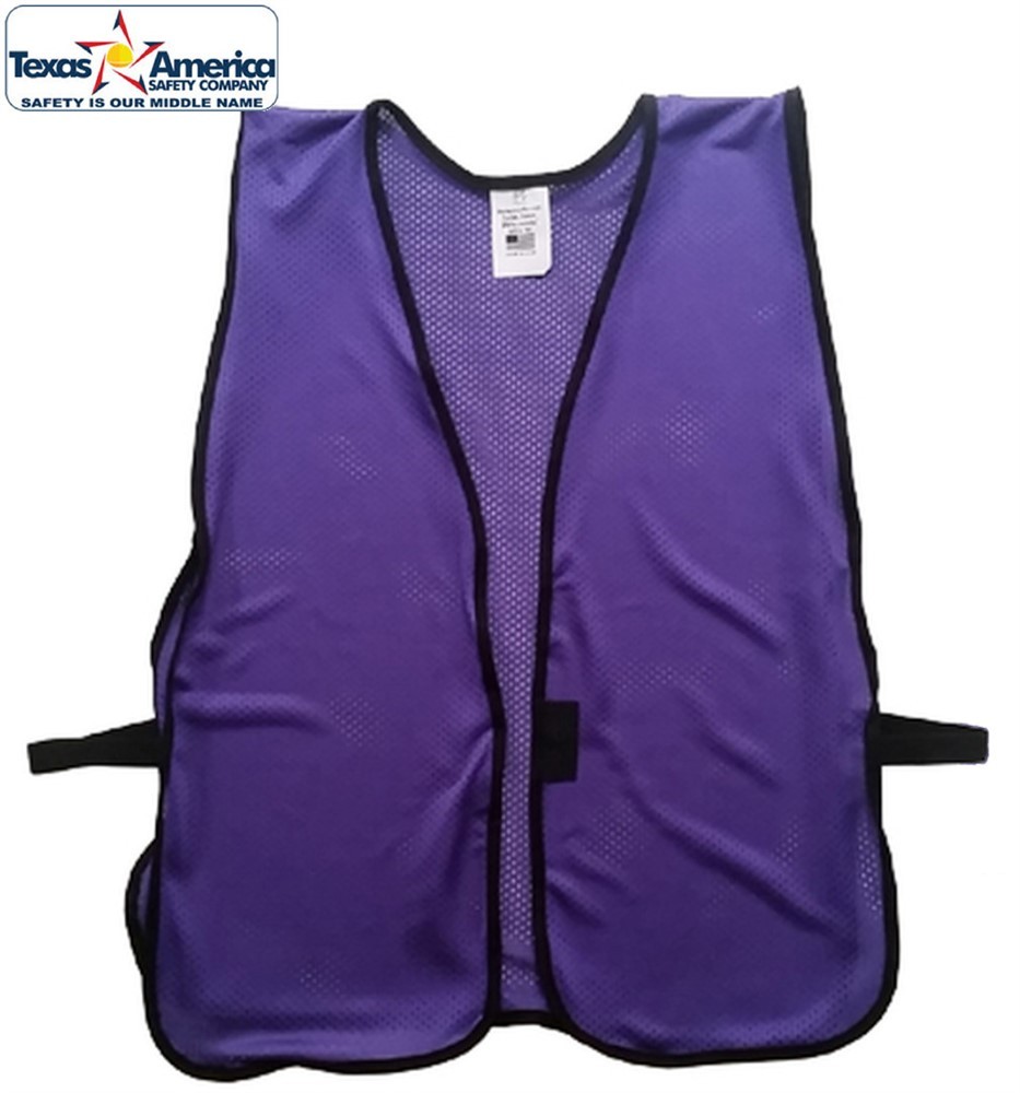 Purple Soft Mesh Plain Safety Vest Assorted Sizes