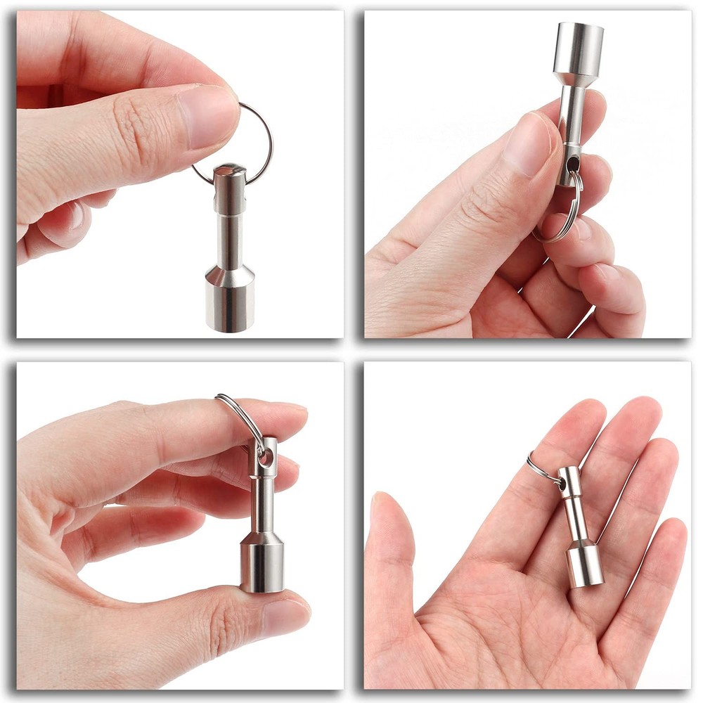 Keychain Magnet for Testing Brass,Keychain Pocket D12mm-2PACK-SILVER, Silver