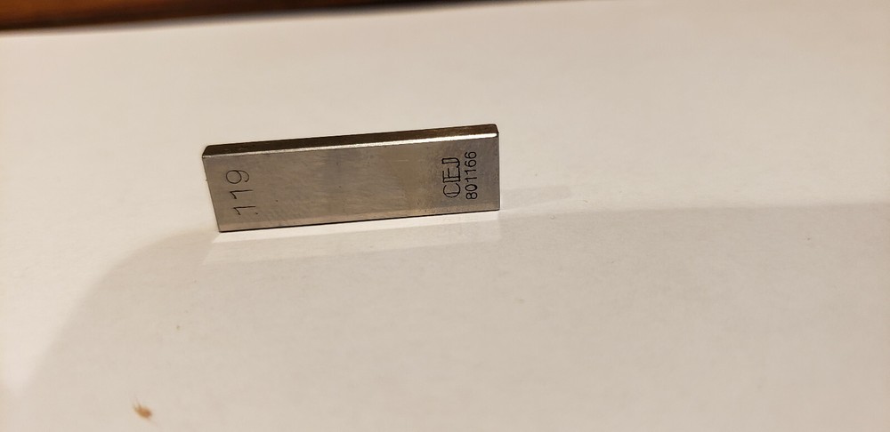 .119" CEJ Rectangular Steel Gage Gauge Block