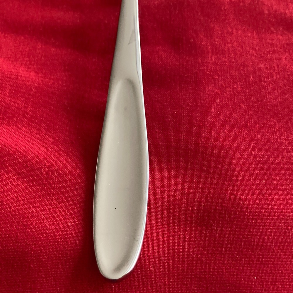 Bowring Unknown Pattern Groove Handle Soup Spoon 7/8" Stainless Steel Flatware