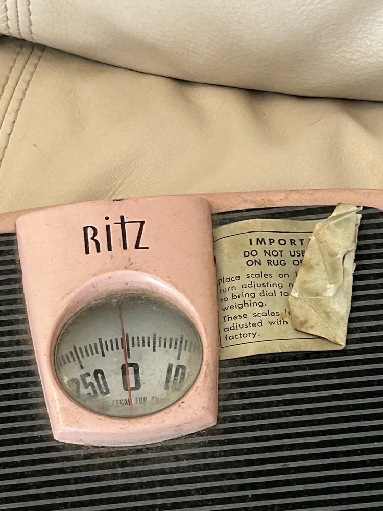 Atomic Pink Bathroom Scale Retro Mid Century