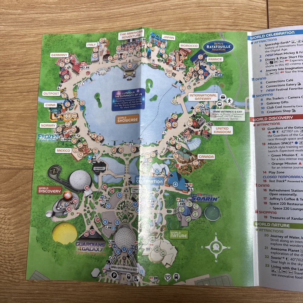 Disney Epcot Orlando Park Map 2025