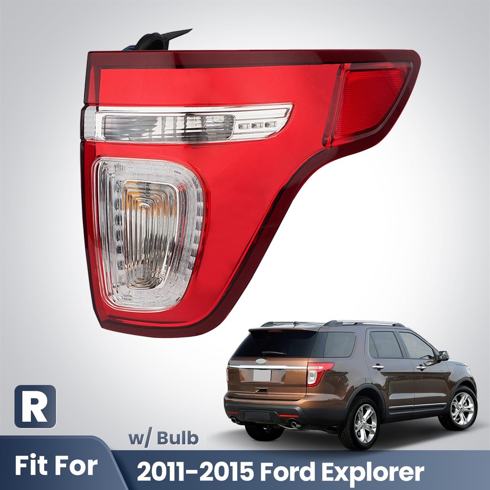 For 2011-2015 Ford Explorer LED Tail Light Red Clear W/ Bulbs Right Passenger RH