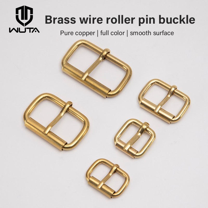 WUTA Solid Brass Belt Buckle Center Bar Roller Buckle for Hardware Accessory
