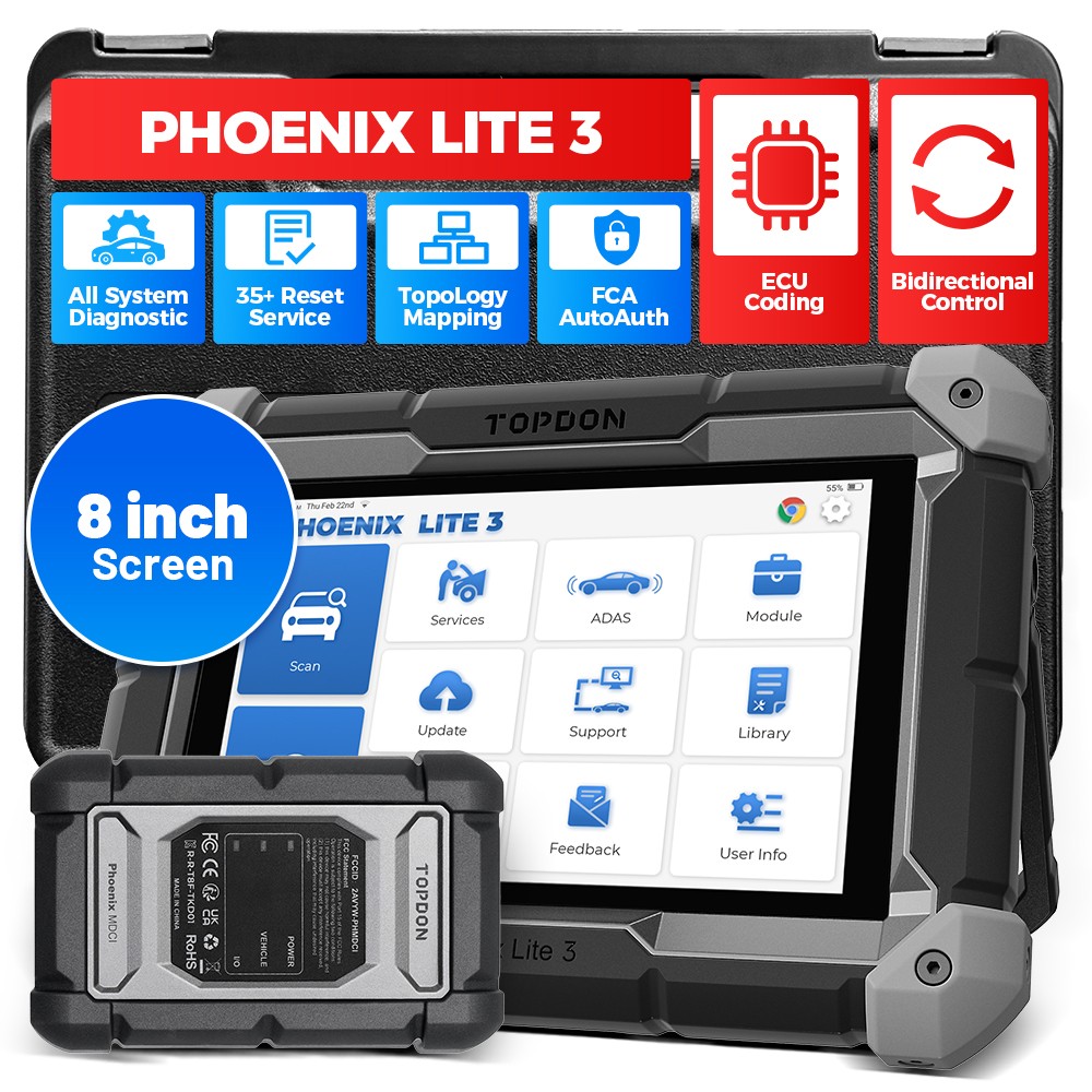 TOPDON Phoenix Lite3+T-Ninja Box Diagnostic Tool Topology Key Programming CAN-FD