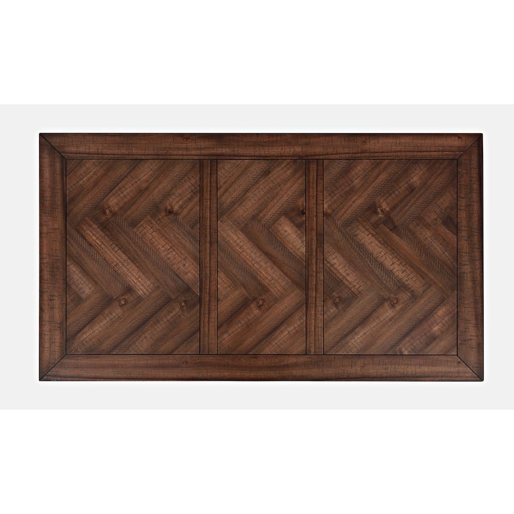 Fairview Transitional Herringbone Distressed Acacia Coffee Table