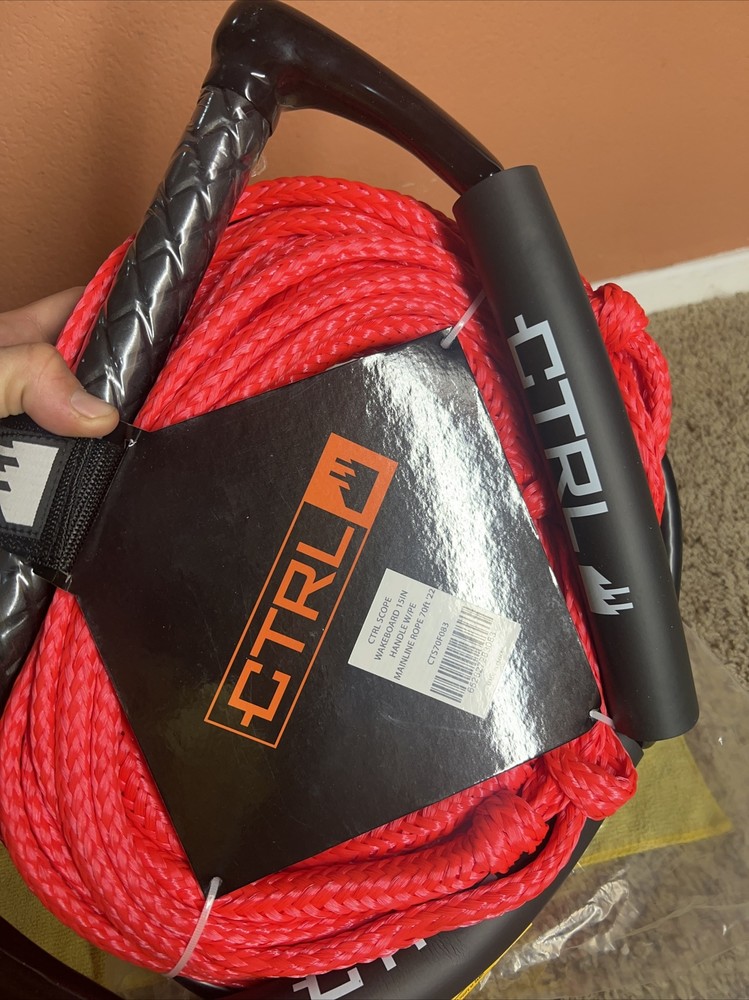 CTRL Scope Wakeboard Rope Handle Combo w/ PE Mainline Rope 70ft Red Black Floats
