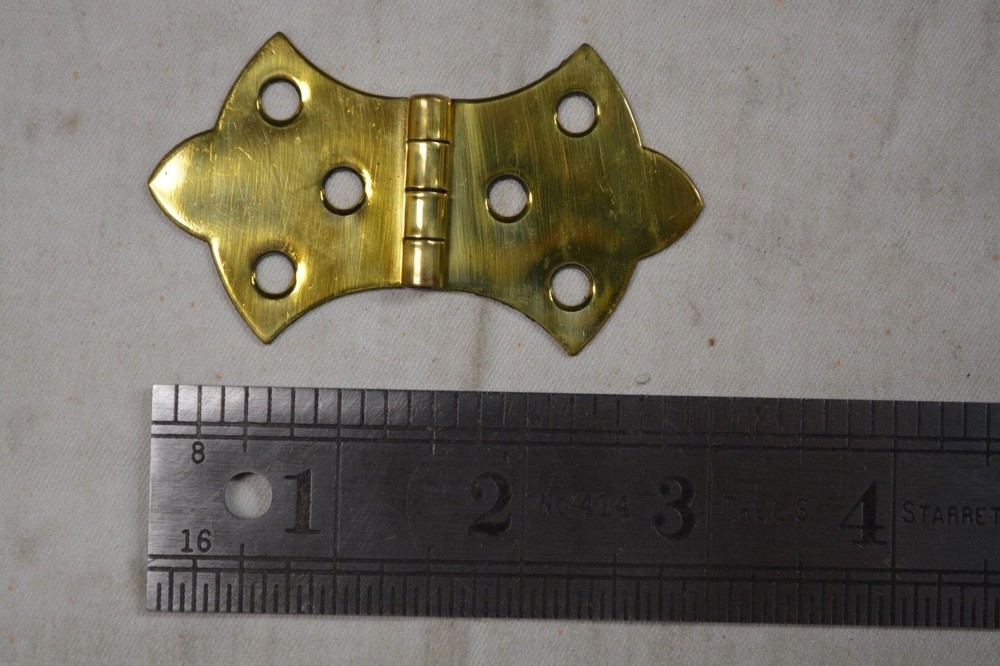 NOS Vintage Decorative Solid Brass Hinge 1"