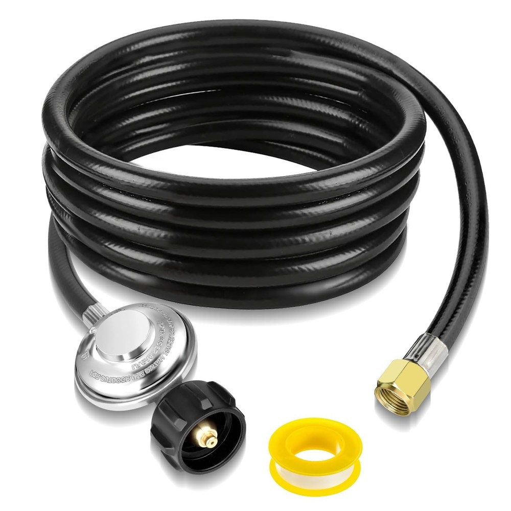 12FT QCC1 Low Pressure Propane Regulator with Hose, Universal Propane replace...