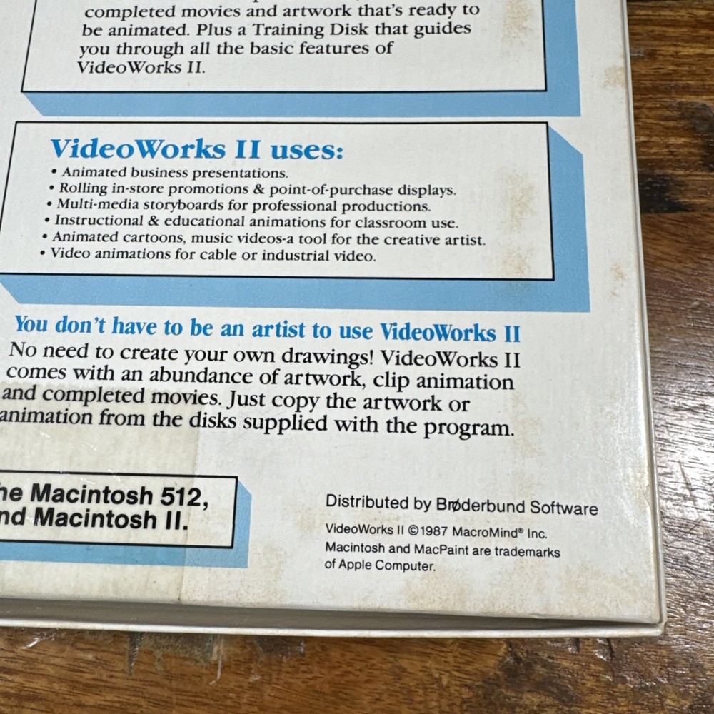 Macromind VideoWorks 2 Vintage Macintosh Software 1980s Retro Programing