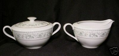 CREAMER & SUGAR ADA pattern ROSE CHINA JAPAN