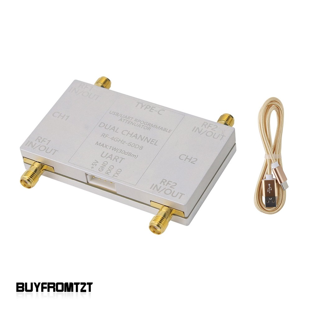 RF-4GHz-60DB Programmable Attenuator RF Attenuator (Main Unit + Type-C Cable)