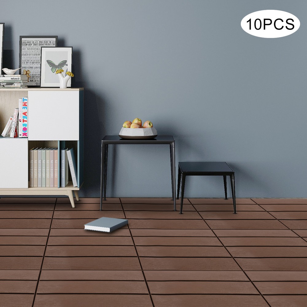 12x12" Plastic Interlocking Composite Decking Floor Deck Tiles Bacony Pavers